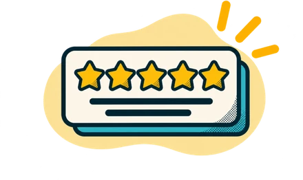 Illustration of a five-star review